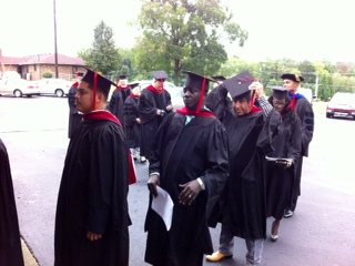 line in front of church